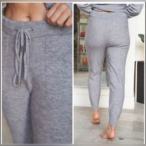 Gray White Birch Knit Sweater Joggers Pants w/Pockets!